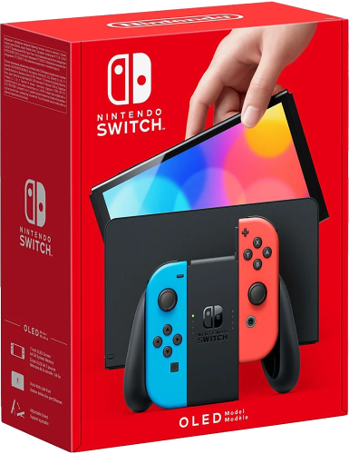 Switch (OLED-Modell) rot/blau Seitenansicht