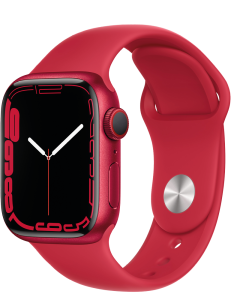 Apple Watch S7 45mm Aluminium Case, Sportarmband red/red Frontansicht 1