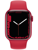 Apple Watch S7 45mm Aluminium Case, Sportarmband red/red Frontansicht 2