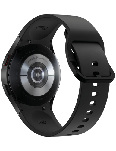 Samsung Watch 4 Smartwatch Aluminium schwarz Seitenansicht