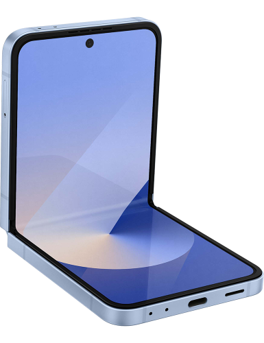 Galaxy Z Flip6 blau Seitenansicht